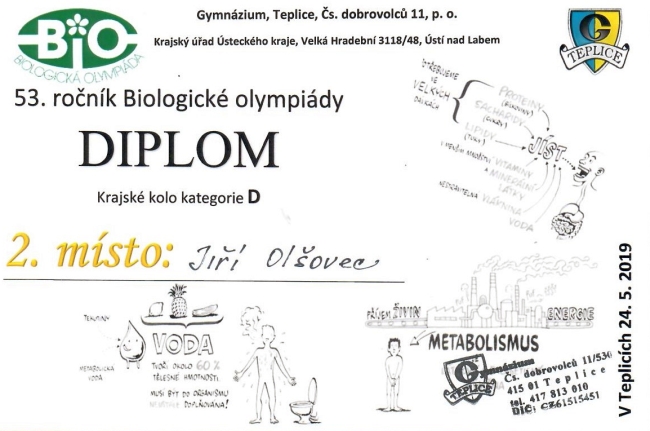 Olsovec foto BIO olymp diplom